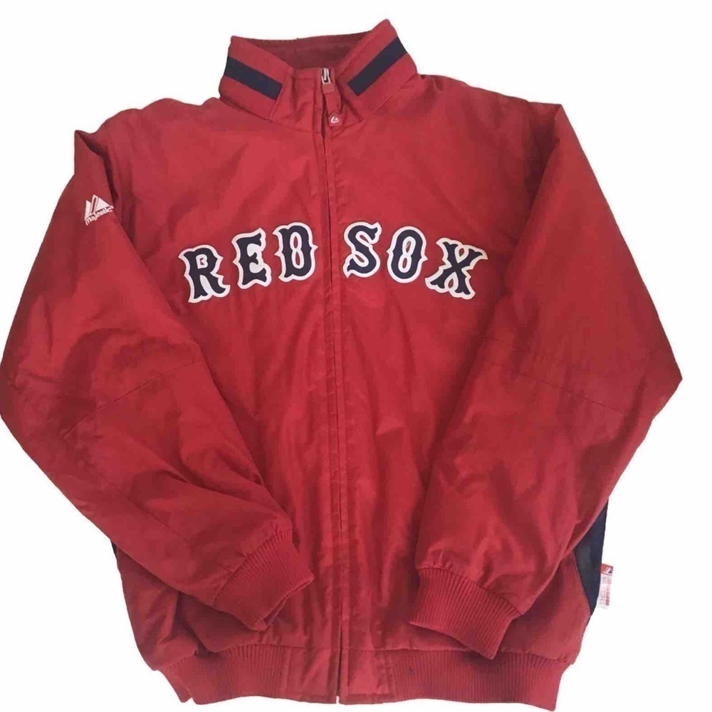 Majestic Boston Red Sox MLB Baseball Dugout Jacket  Youth L Therma Base GUC